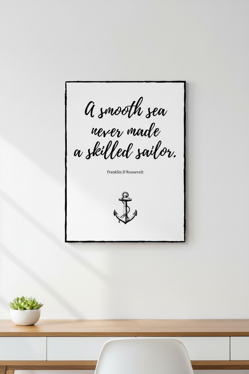 FDR quote print - white canvas mockup