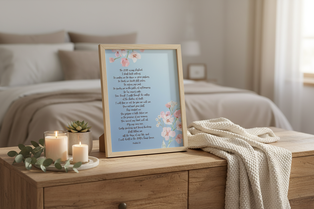 Psalm 23 Dark - Wood Frame Cozy