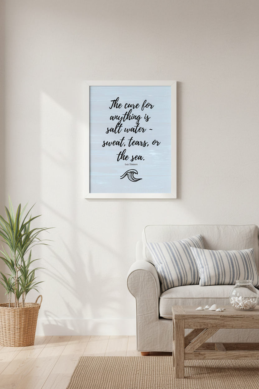 Salt Water - Blue - Framed 12x16