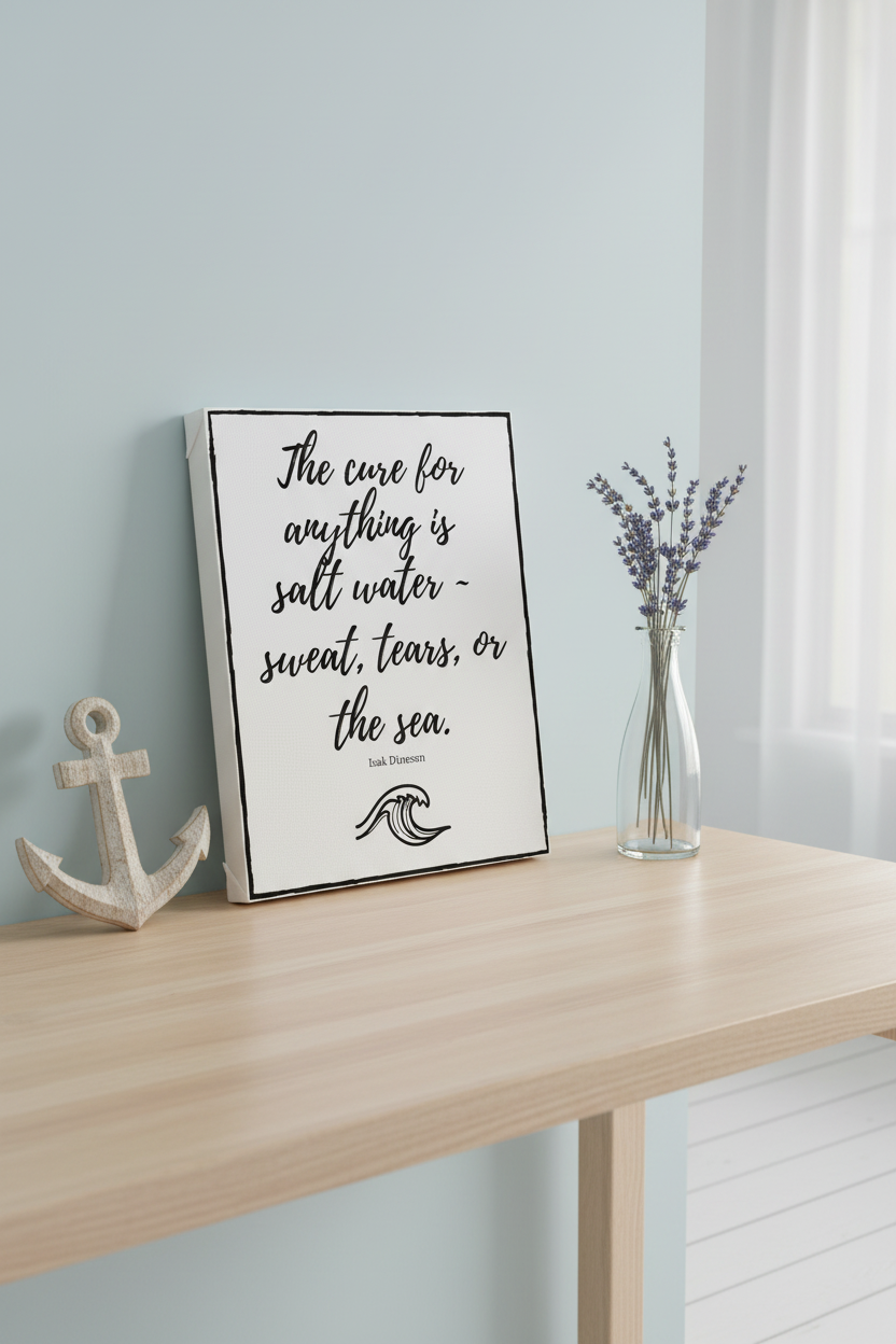 Salt Water - White Border - 6x8 Canvas